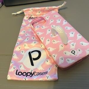EUC Loopy Phone Case Blushing Boos Pink Ghost Holographic iPhone 13/14
